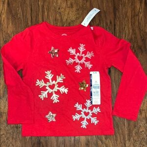 Red Snowflake Kids Shirt